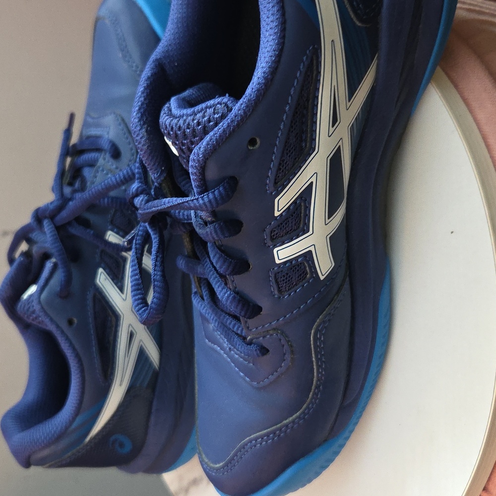 Asics Kids Gel Game Navy and Blue Sneakers size 4.5 - Picture 4 of 7